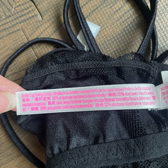 NWT PINK Victoria’s Secret Lightly Lined Lace Bralette, Black - Picture 6 of 6